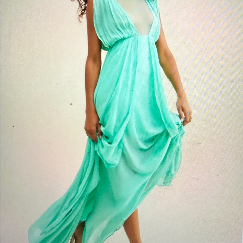 Aqua Asymmetrical elegant dress